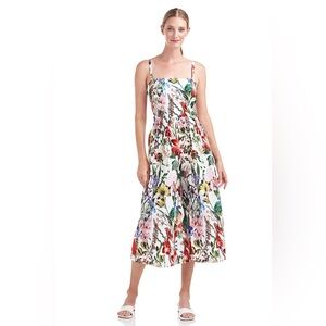 NWT Kay Unger New York Amanda Floral print sleeveless Jumpsuit wide-leg size 14